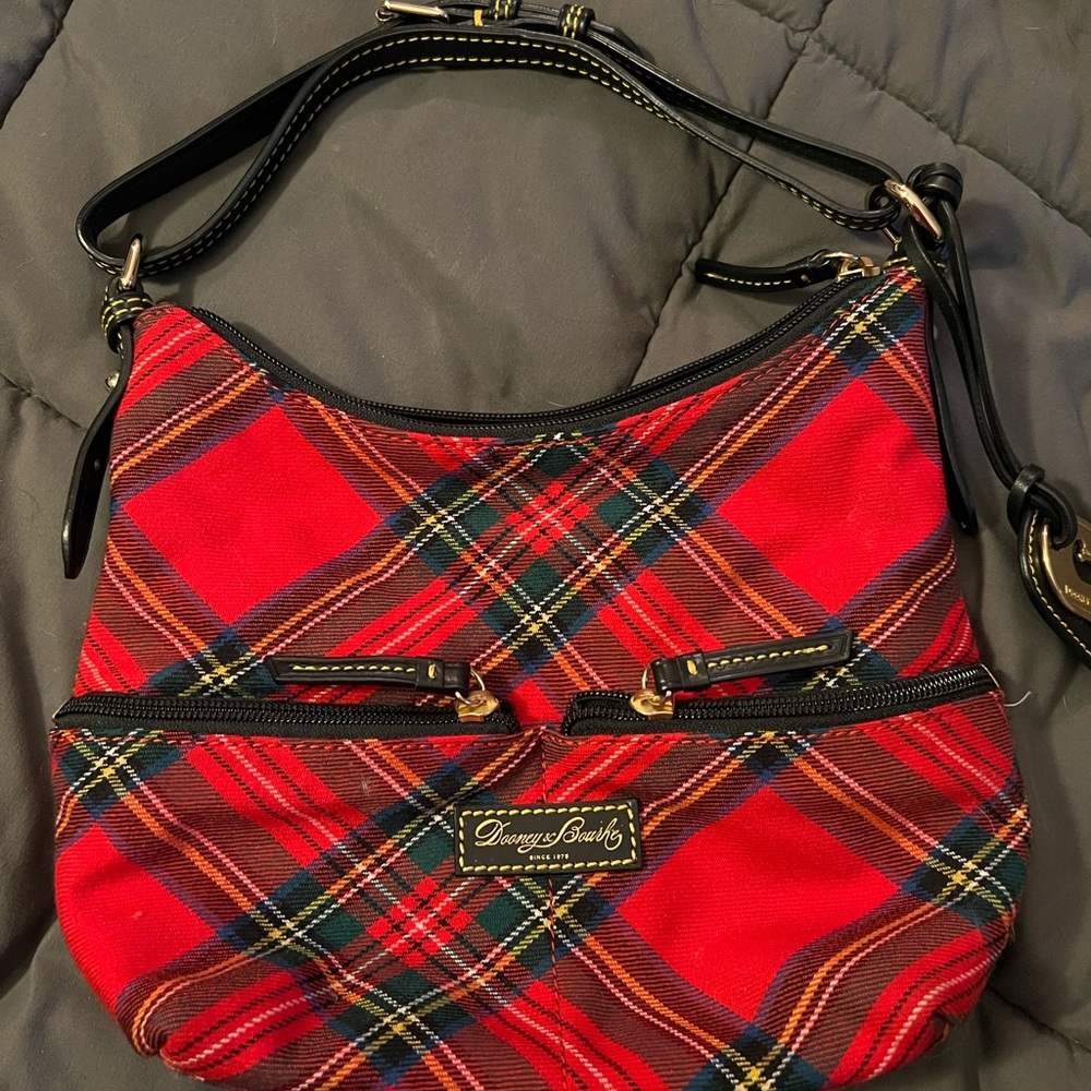 Red Plaid Dooney and Bourke shoulder bag
